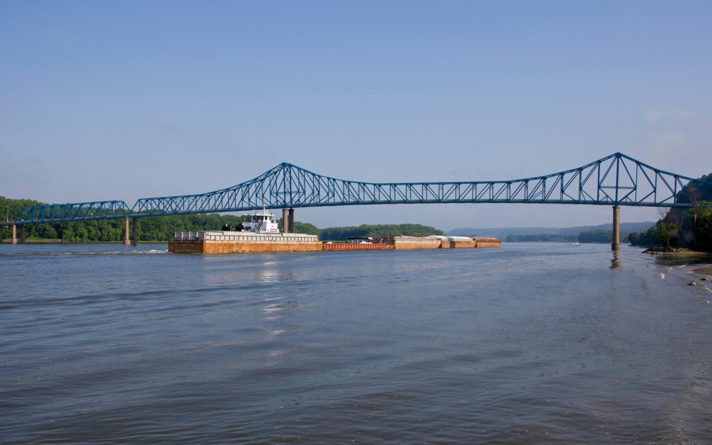 Freight ship on the Mississippi River