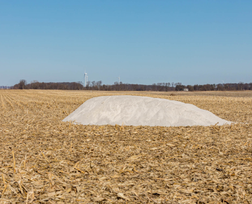 pile of crushed limestone for farm use