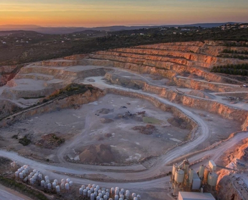 large quarry for frac sand mining